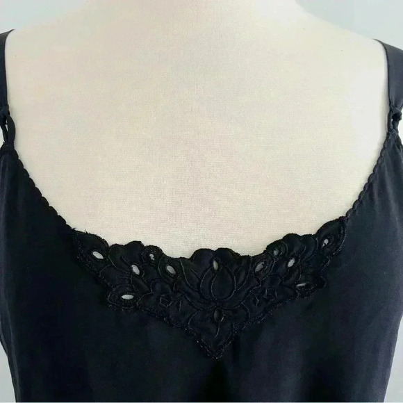 Vintage Vanity Fair Black Slip Dress Sz M - Picture 3 of 11